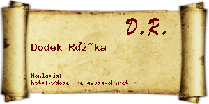 Dodek Réka névjegykártya